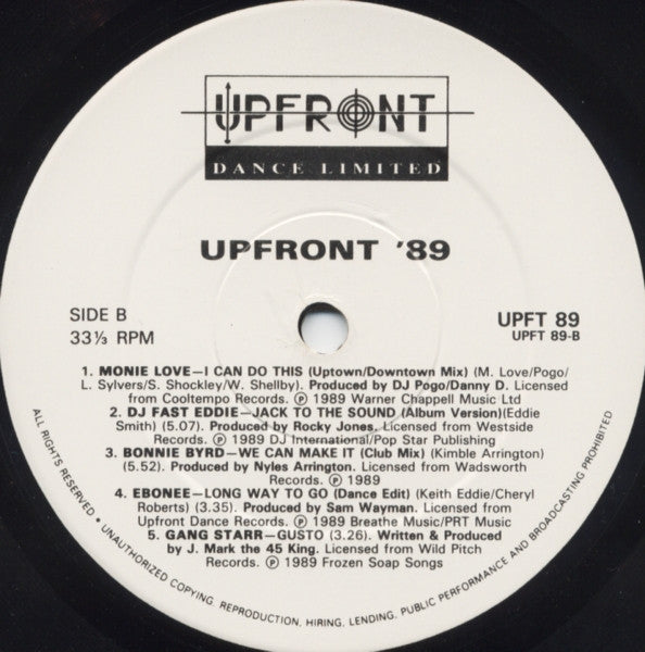 Various : Upfront 89 (2xLP, Comp, P/Mixed)