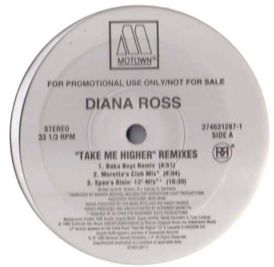 Diana Ross : Take Me Higher (Remixes) (12", Promo)