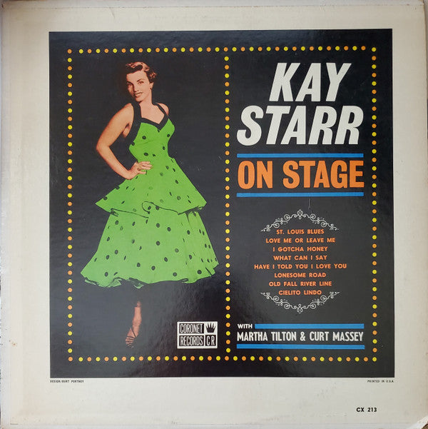 Kay Starr With Martha Tilton & Curt Massey : On Stage (LP, Mono)