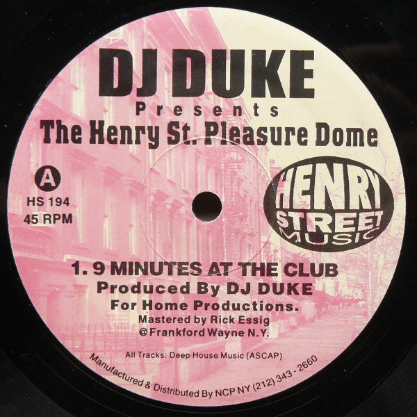 DJ Duke : The Henry St. Pleasure Dome (12")