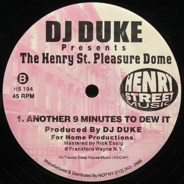 DJ Duke : The Henry St. Pleasure Dome (12")