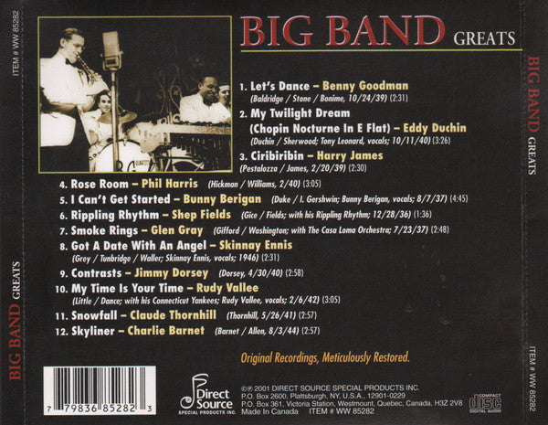 Various : Big Band Greats (CD, Comp)