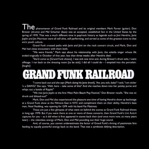 Grand Funk Railroad : Live Album (CD, Album, RE, RM)