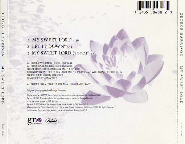George Harrison : My Sweet Lord (CD, Single, RM)
