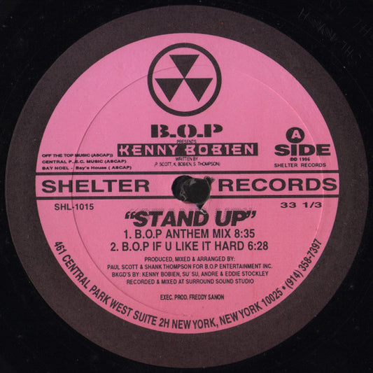 B.O.P. Presents Kenny Bobien : Stand Up (12")