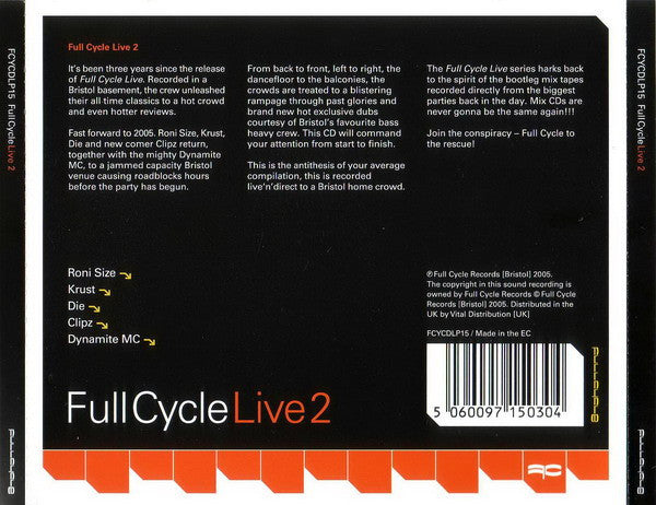 Various : Full Cycle Live 2 (CD, Mixed)