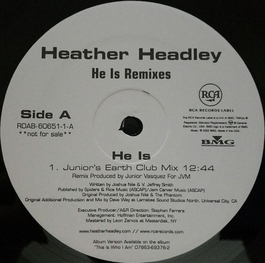 Heather Headley : He Is (2x12", Promo)