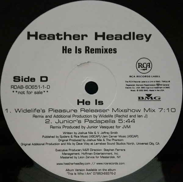 Heather Headley : He Is (2x12", Promo)