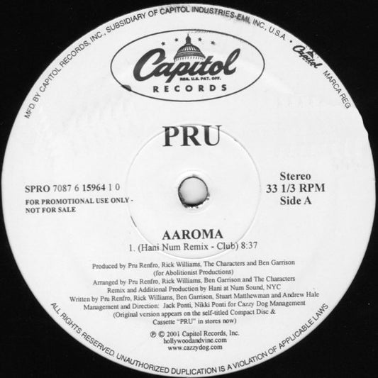 Pru : Aaroma (The Hani Num Remix) (12", Promo)