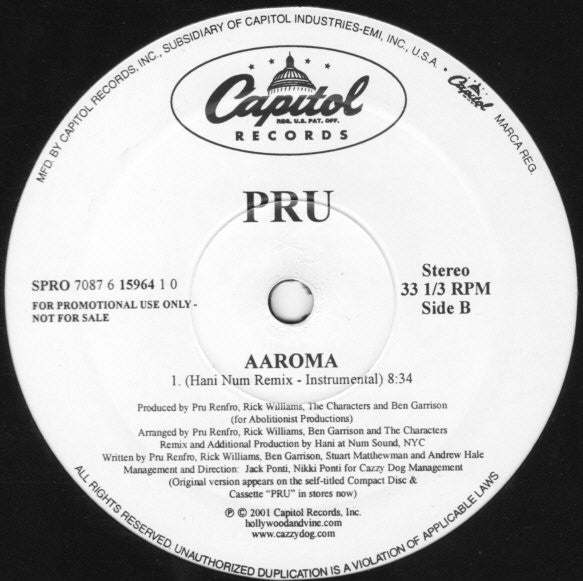 Pru : Aaroma (The Hani Num Remix) (12", Promo)