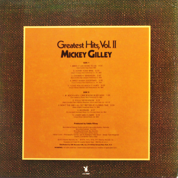 Mickey Gilley : Greatest Hits, Vol. II (LP, Comp)