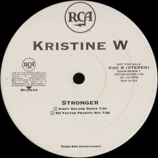 Kristine W : Stronger (12", Promo)