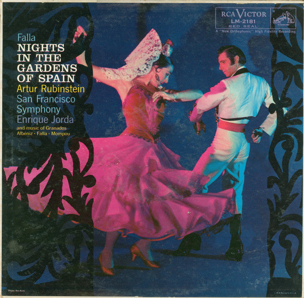 Manuel De Falla - Arthur Rubinstein, San Francisco Symphony, Enrique Jordá : Nights In The Gardens Of Spain (LP, Album, Mono, RP)