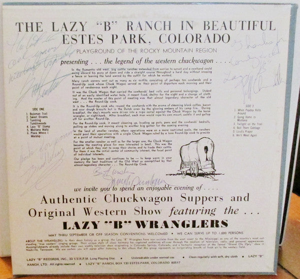 The Lazy B Wranglers : Sing Songs Of The Old West (LP, Album, Mono)