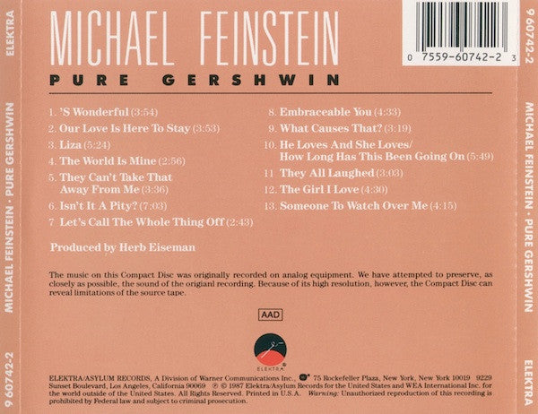 Michael Feinstein : Pure Gershwin (CD, Album)