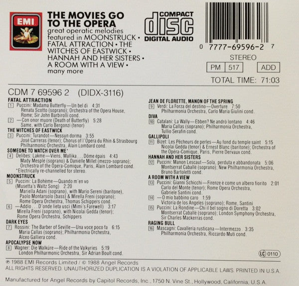 Various : The Movies Go To The Opera (CD, Comp)