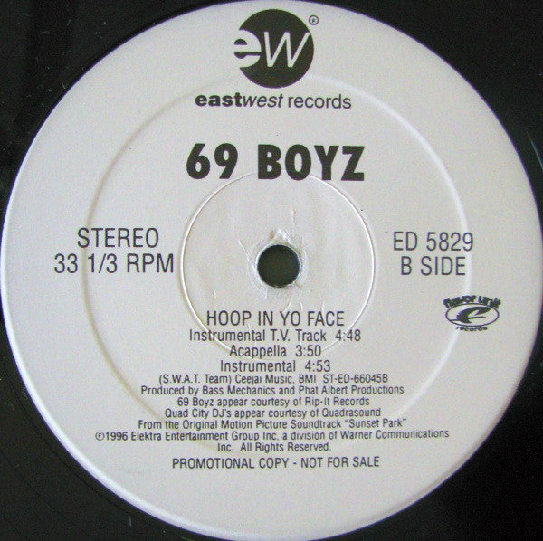 69 Boyz : Hoop In Yo Face (12", Promo)