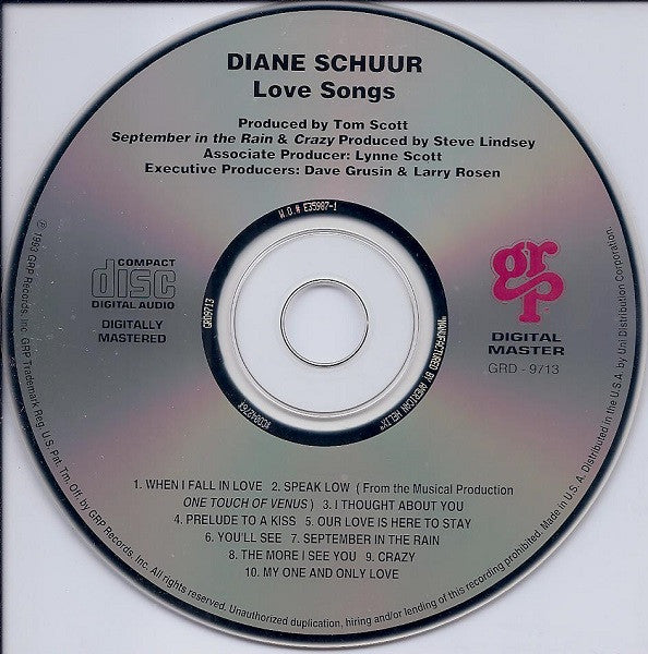 Diane Schuur : Love Songs (CD, Album)