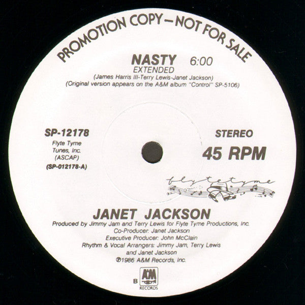 Janet Jackson : Nasty (12", Single, Promo)