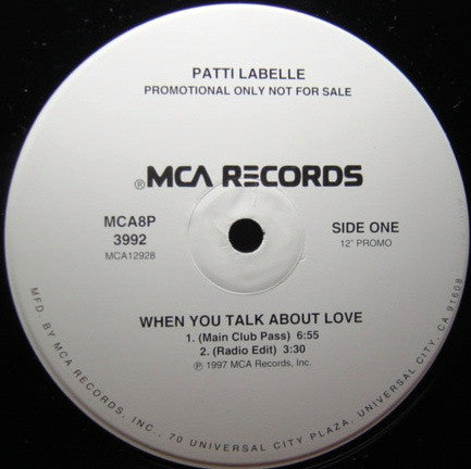 Patti LaBelle : When You Talk About Love (12", Promo)