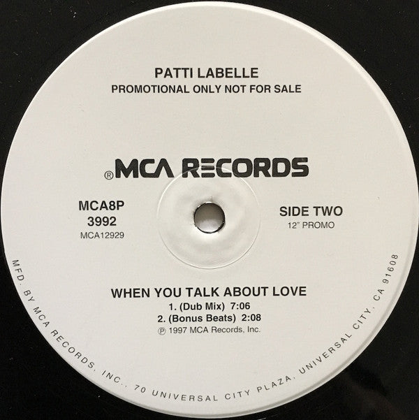 Patti LaBelle : When You Talk About Love (12", Promo)