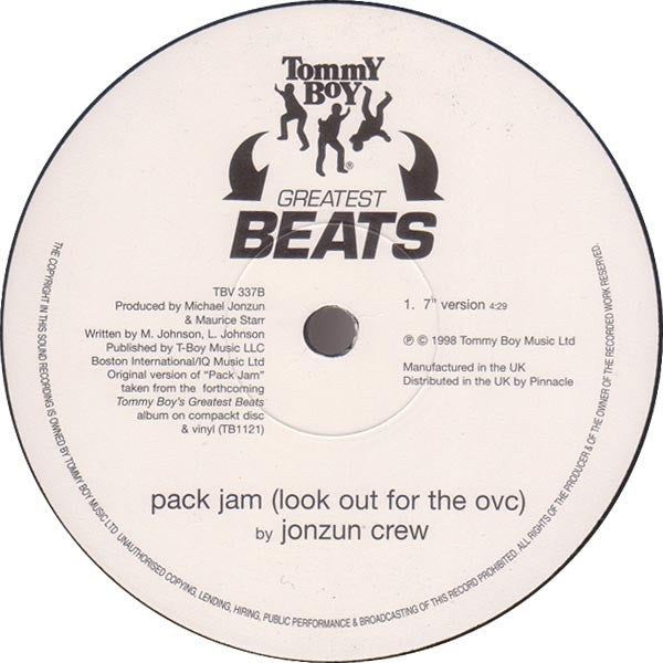 The Jonzun Crew : Pack Jam (Look Out For The Ovc) (12")