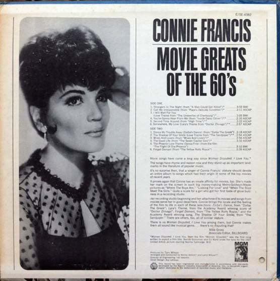 Connie Francis : Movie Greats Of The 60's (LP, Album, Mono)
