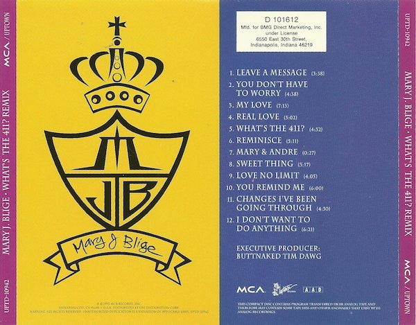 Mary J. Blige : What's The 411? Remix (CD, Album, Club)