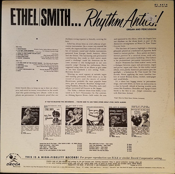 Ethel Smith : Rhythm Antics (LP, Album, Mono)