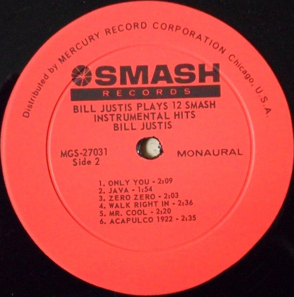 Bill Justis : Bill Justis Plays 12 Instrumental Smash Hits (LP, Album, Mono)