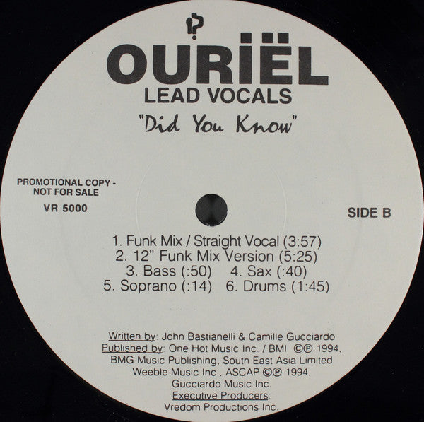 Ouriel : Did You Know (12", Promo)