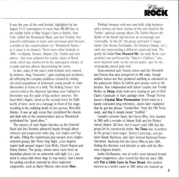Various : Classic Rock 1969 (CD, Comp)