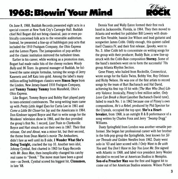 Various : Classic Rock 1968: Blowin' Your Mind (CD, Comp)