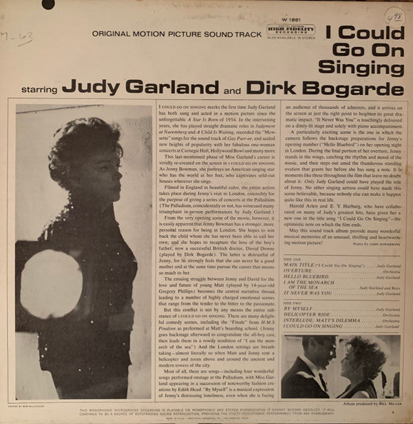 Judy Garland : I Could Go On Singing (LP, Album, Mono)