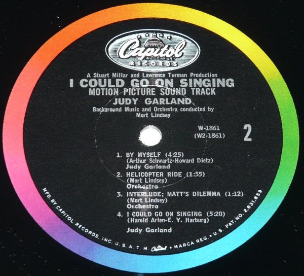 Judy Garland : I Could Go On Singing (LP, Album, Mono)
