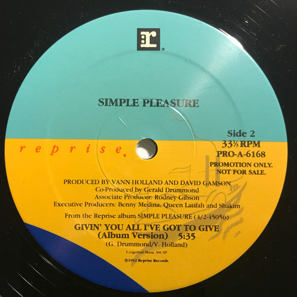 Simple Pleasure : Givin' You All I've Got To Give (12", Promo)