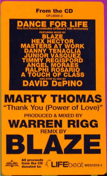 Marty Thomas : Thank You (Power Of Love) (12")