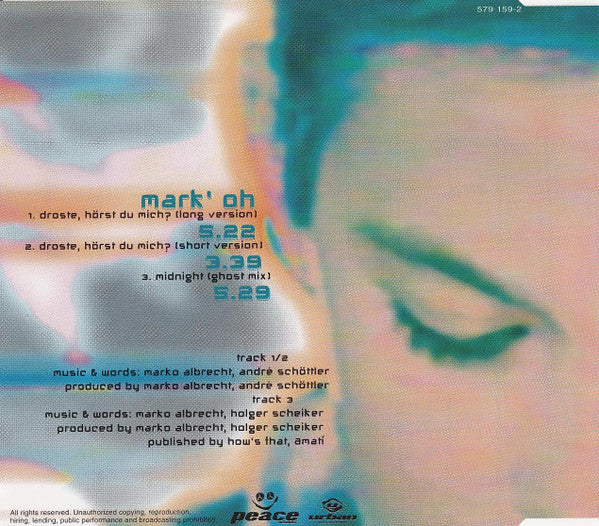 Mark 'Oh : Droste, Hörst Du Mich? (CD, Maxi)
