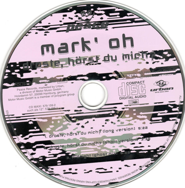 Mark 'Oh : Droste, Hörst Du Mich? (CD, Maxi)