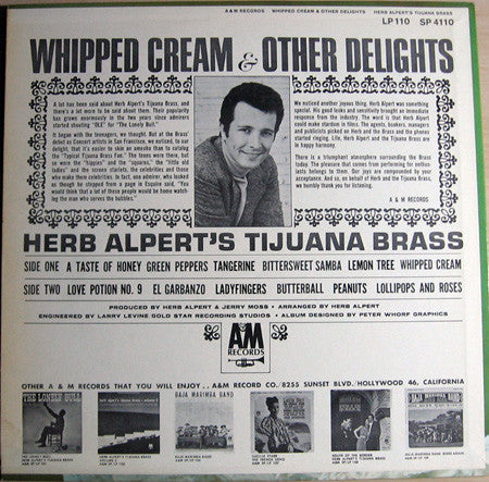 Herb Alpert & The Tijuana Brass : Whipped Cream & Other Delights (LP, Album)