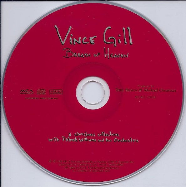 Vince Gill With Patrick Williams And His Orchestra : Breath Of Heaven: A Christmas Collection (HDCD, Album, RE)