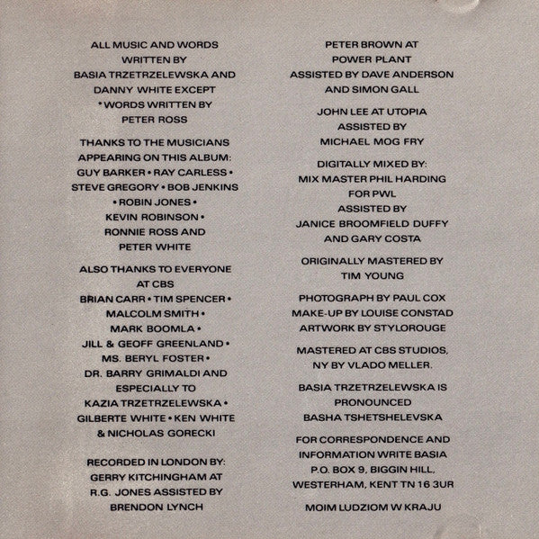 Basia : Time And Tide  (CD, Album)