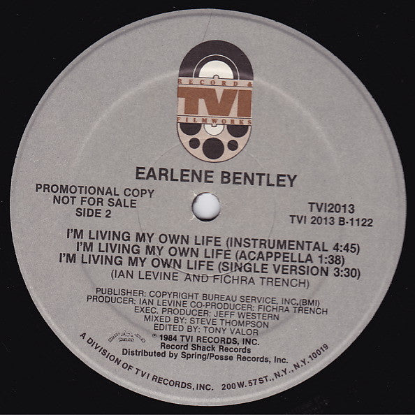 Earlene Bentley : I'm Living My Own Life (12", Promo)