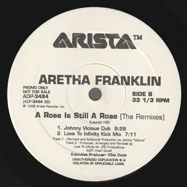 Aretha Franklin : A Rose Is Still A Rose (The Remixes) (2x12", Promo)
