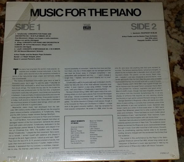 Arthur Fiedler, The Boston Pops Orchestra : Music For The Piano, Great Moments Of Music, Volume 8 (LP, Comp)