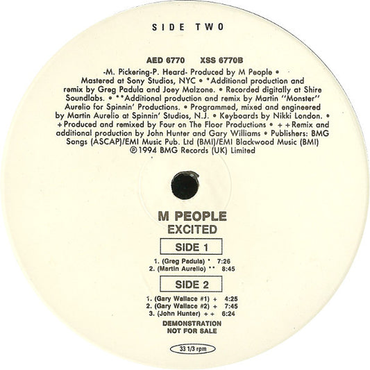 M People : Excited (The Contest Winning Mixes!) (12", Maxi, Promo)