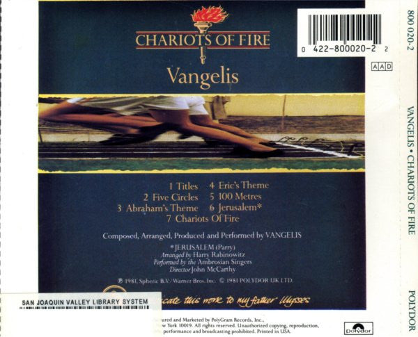 Vangelis : Chariots Of Fire (CD, Album, RE)