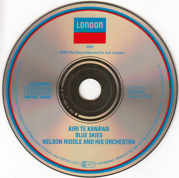 Kiri Te Kanawa - Nelson Riddle And His Orchestra : Blue Skies (CD, Album, RE)