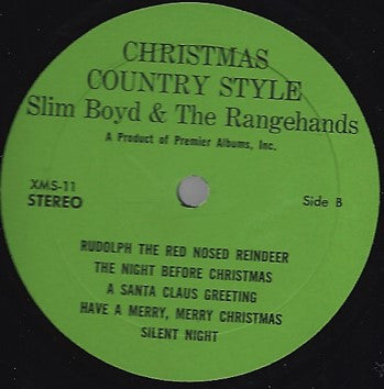 Slim Boyd And The Rangehands : Christmas Country Style (LP, Album)