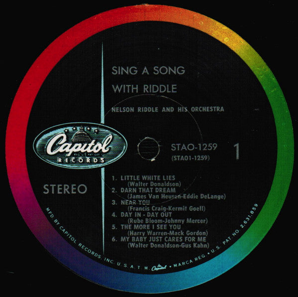 Nelson Riddle And His Orchestra : Sing A Song With Riddle (LP, Album, Gat)